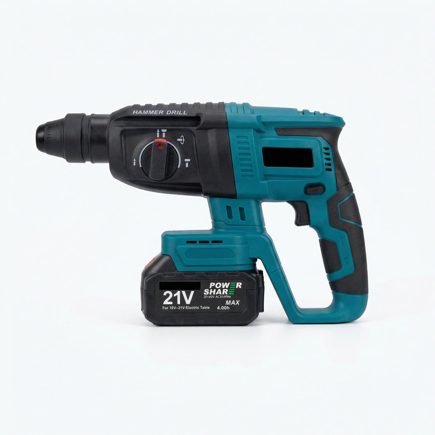 4-teiliges 21V Akku-Werkzeugset (Schlagschrauber, Akkuschrauber, Bohrhammer & Winkelschleifer)